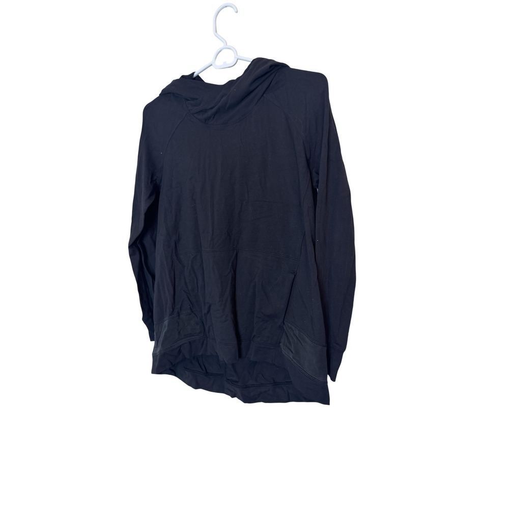 Lululemon Hoodie Womens Medium Black Pullover Lightweight‎ Tunic Yoga Logo Top